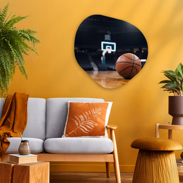Basketbal - Arena - Sport Wandcirkel Organisch Aluminium middel -sfeer4