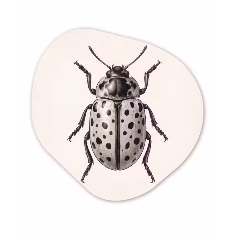 Kever - Insect - Vintage Wandcirkel Organisch Aluminium middel -3d