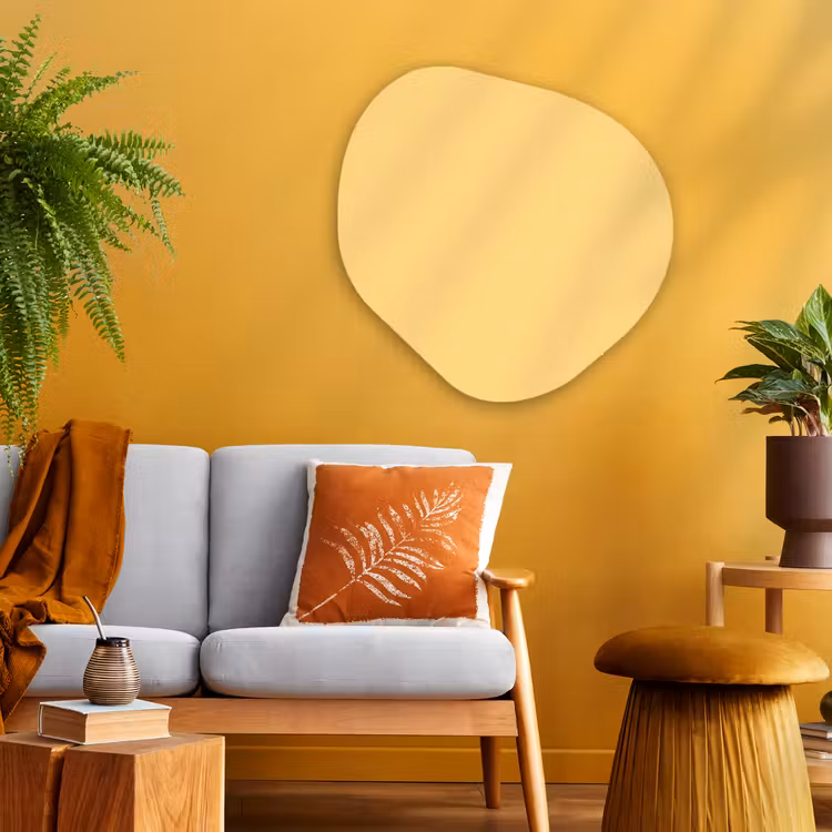 Butter - Geel - Yellow Wandcirkel Organisch Aluminium middel 851 -sfeer4