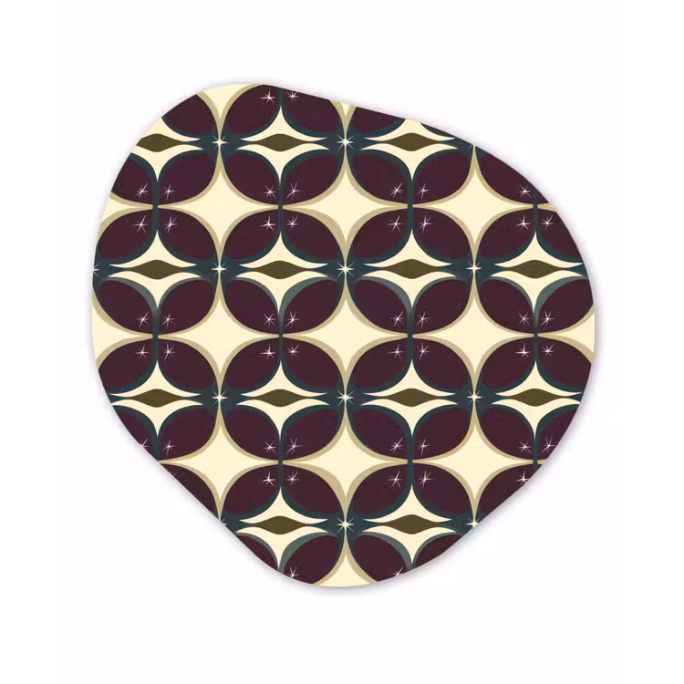 Cirkel - Retro - Kleurrijk Wandcirkel Organisch Aluminium middel 851 -3d