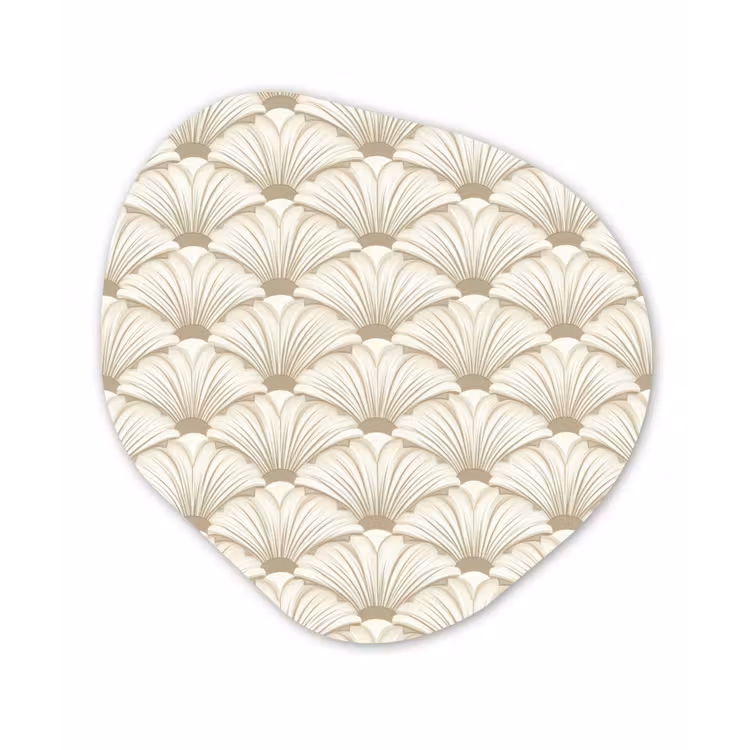Klassiek - Art - Beige Wandcirkel Organisch Aluminium middel 851 -3d
