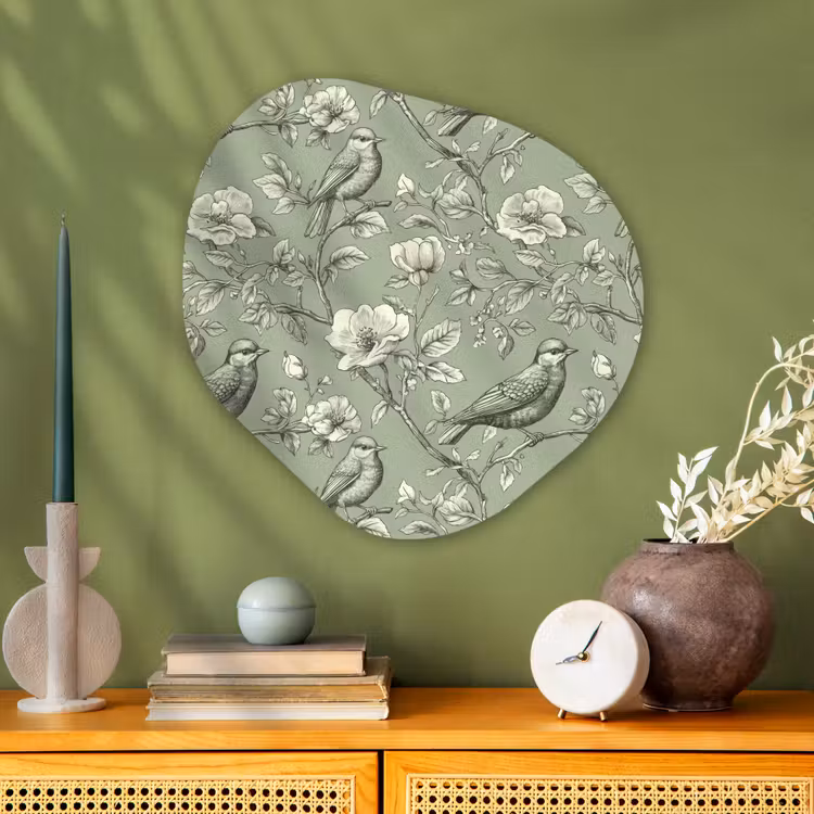 Klassiek - Botanisch - Groen Wandcirkel Organisch Aluminium middel 851 -sfeer2