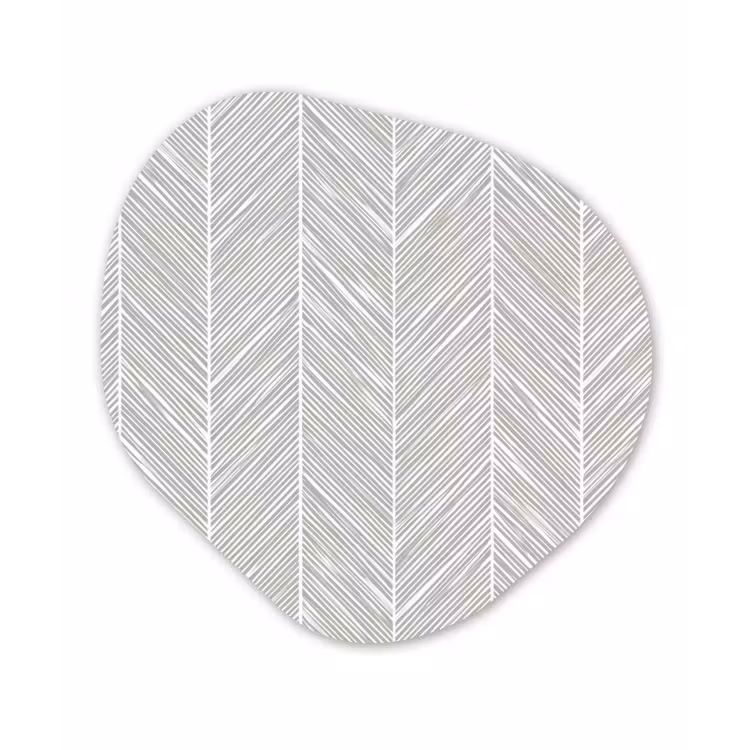 Klassiek - Visgraat - Grijs Wandcirkel Organisch Aluminium middel 851 -3d