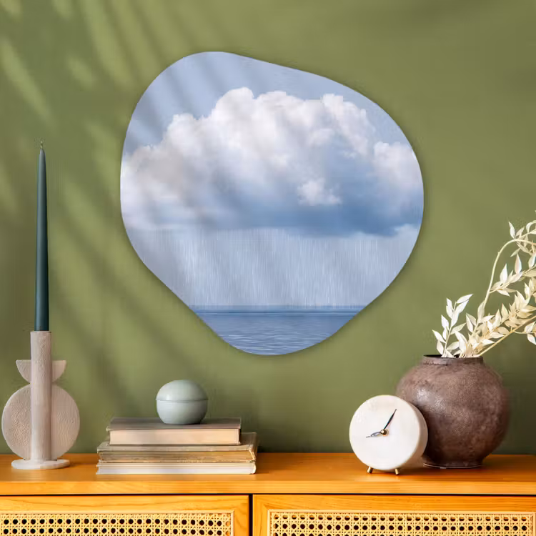 Organic painting - Aluminum -. Cloud - Rain - Nature - Wolk - Regen - Natuur Wandcirkel Organisch Aluminium middel