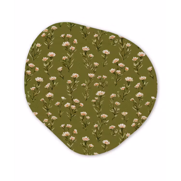 Landelijk - Bloemen - Groen Wandcirkel Organisch Aluminium middel 851 -3d
