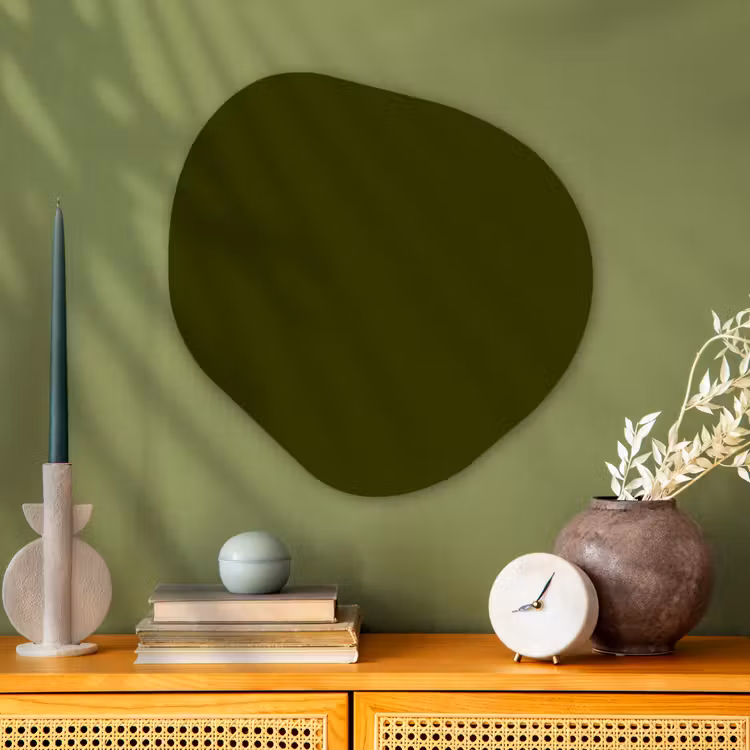 Dark - Olive - Groen Wandcirkel Organisch Aluminium middel 851 -sfeer2