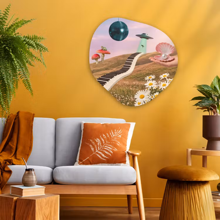 Organic painting - Aluminum -. Fish - Nature - Abstract - Vis - Natuur - Abstract Wandcirkel Organisch Aluminium middel