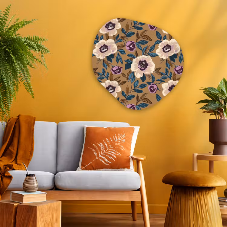 Floraal - Stilleven - Kleurrijk Wandcirkel Organisch Aluminium middel 851 -sfeer4