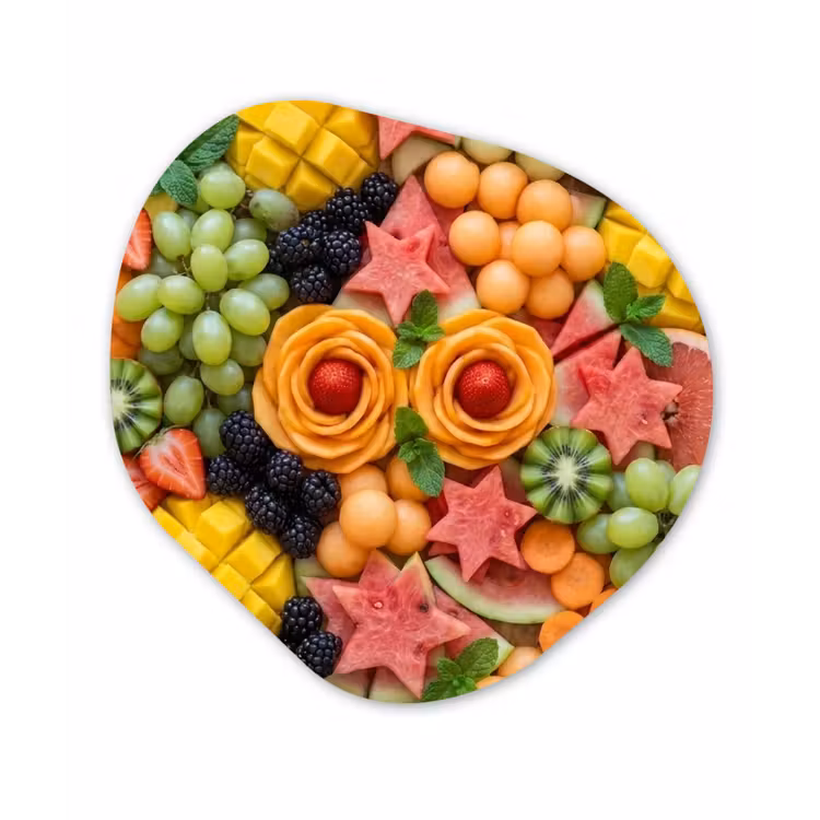 Fruit - Variatie - Kleurrijk - Vers - Eten Wandcirkel Organisch Aluminium middel -3d