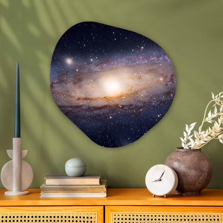 Organic painting - Aluminum -. Galaxy - Space - Cosmos - Sterrenstelsel - Ruimte - Kosmos Wandcirkel Organisch Aluminium middel
