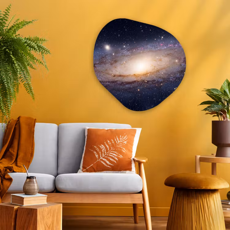 Organic painting - Aluminum -. Galaxy - Space - Cosmos - Sterrenstelsel - Ruimte - Kosmos Wandcirkel Organisch Aluminium middel