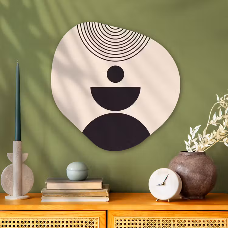 Organic painting - Aluminum -. Geometric Balance - Art - Geometrische balans - Kunst Wandcirkel Organisch Aluminium middel
