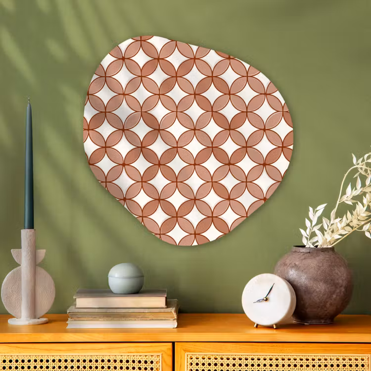 Geometrisch - Cirkels - Modern - Terracotta Wandcirkel Organisch Aluminium middel 851 -sfeer2
