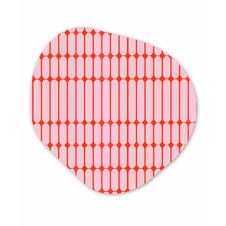 Geometrisch - Minimalistisch - Rood - Roze Wandcirkel Organisch Aluminium middel 851 -3d