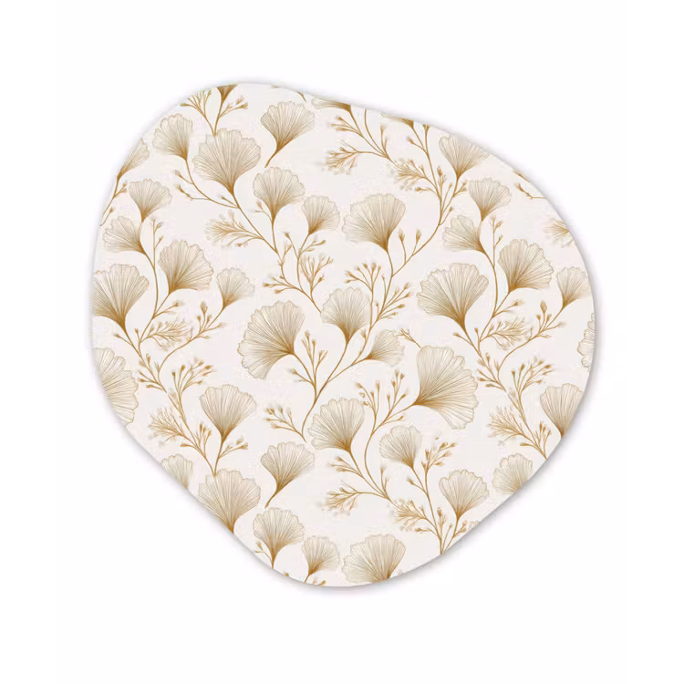 Ginkgo - Takken - Goud Wandcirkel Organisch Aluminium middel 851 -3d