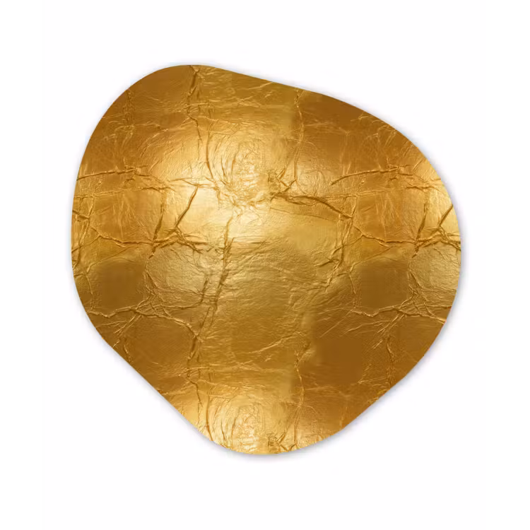Bladgoud - Vintage - Textuur - Warm Goud Wandcirkel Organisch Aluminium middel 851 -3d