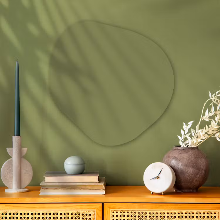 Herbal - Matcha - Groen Wandcirkel Organisch Aluminium middel 851 -sfeer2