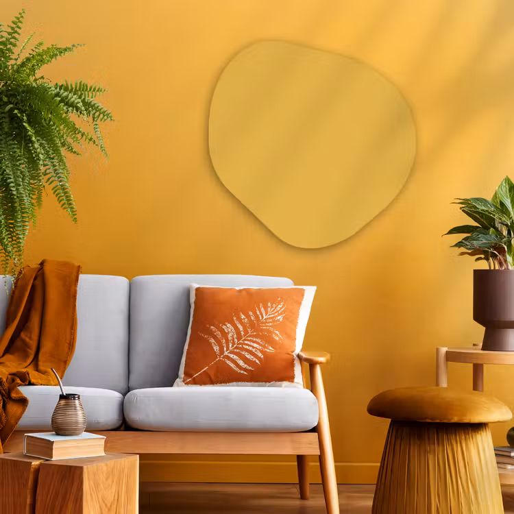 Joyful - Mustard - Geel Wandcirkel Organisch Aluminium middel 851 -sfeer4