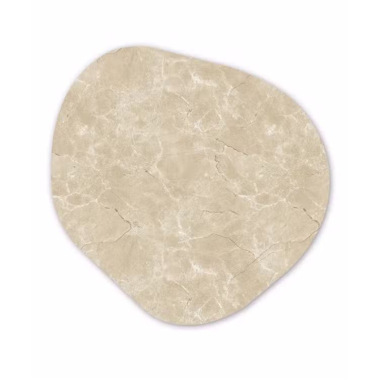 Lichtbeige - Marmer - Diffusie adering Wandcirkel Organisch Aluminium middel 851 -3d