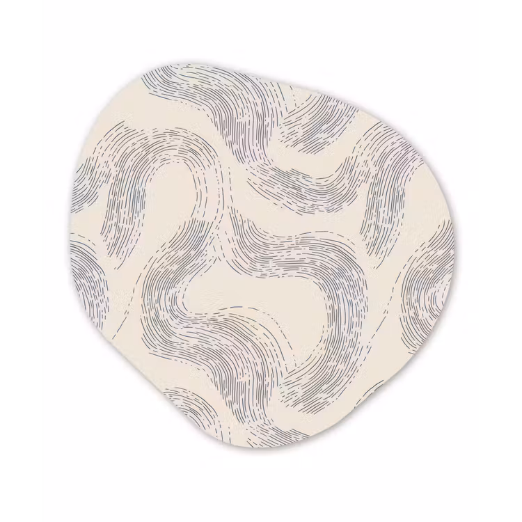 Lijnen - Patroon - Beige - Minimalistisch Wandcirkel Organisch Aluminium middel 851 -3d