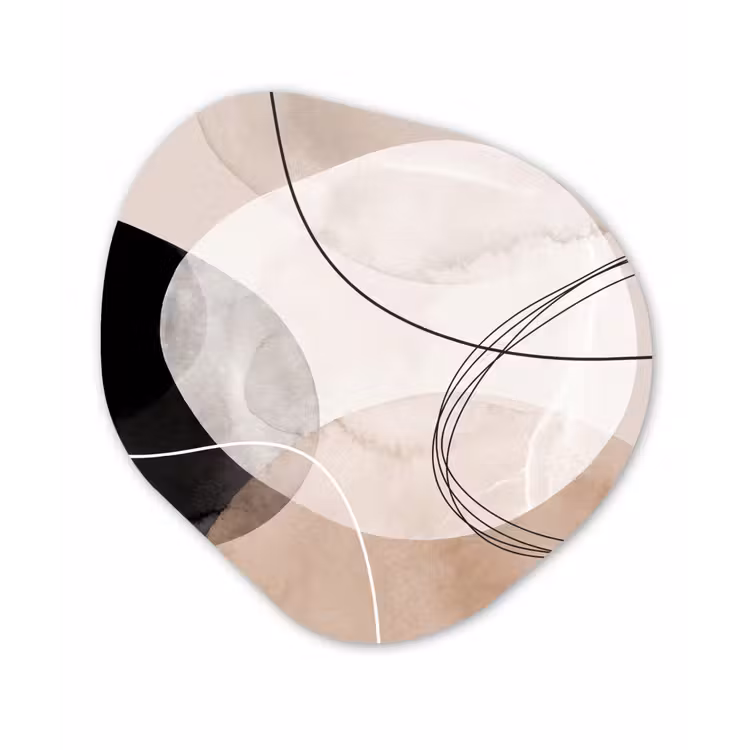 Organic painting - Aluminum -. Lines - Wavy - Art - Lijnen - Golvend - Kunst Wandcirkel Organisch Aluminium middel