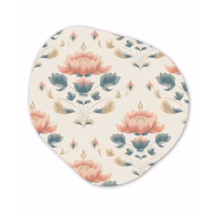 Lotus - Bloemen - Roze Wandcirkel Organisch Aluminium middel 851 -3d