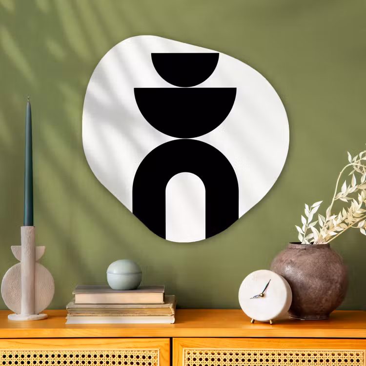 Organic painting - Aluminum -. Minimalist - Art - White - Minimalistisch - Kunst - Wit Wandcirkel Organisch Aluminium middel