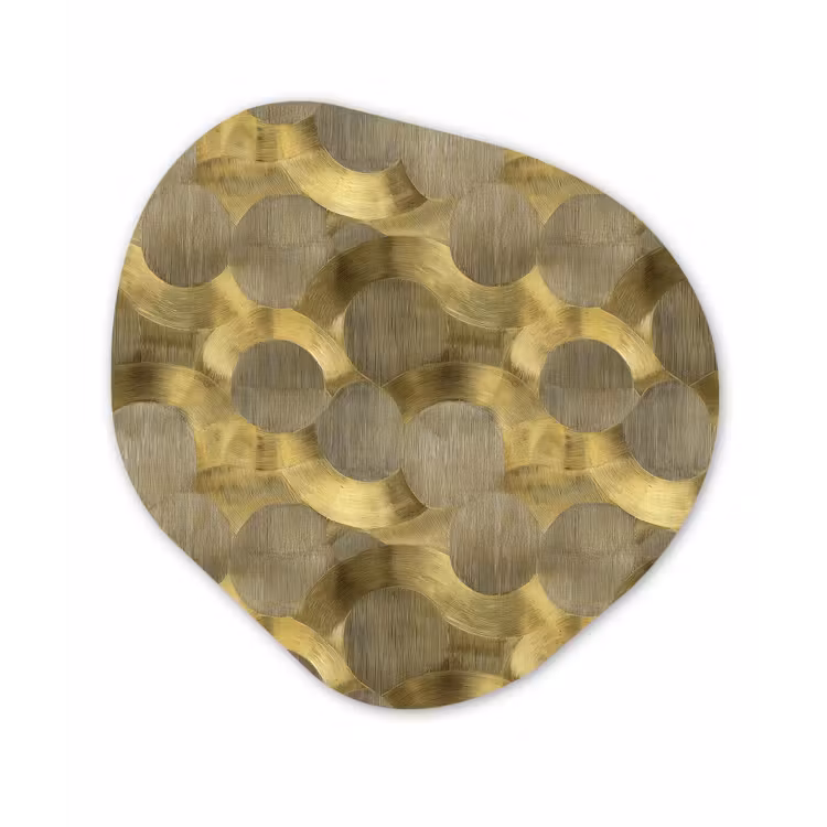 Modern - Geometrisch - Goud Wandcirkel Organisch Aluminium middel 851 -3d