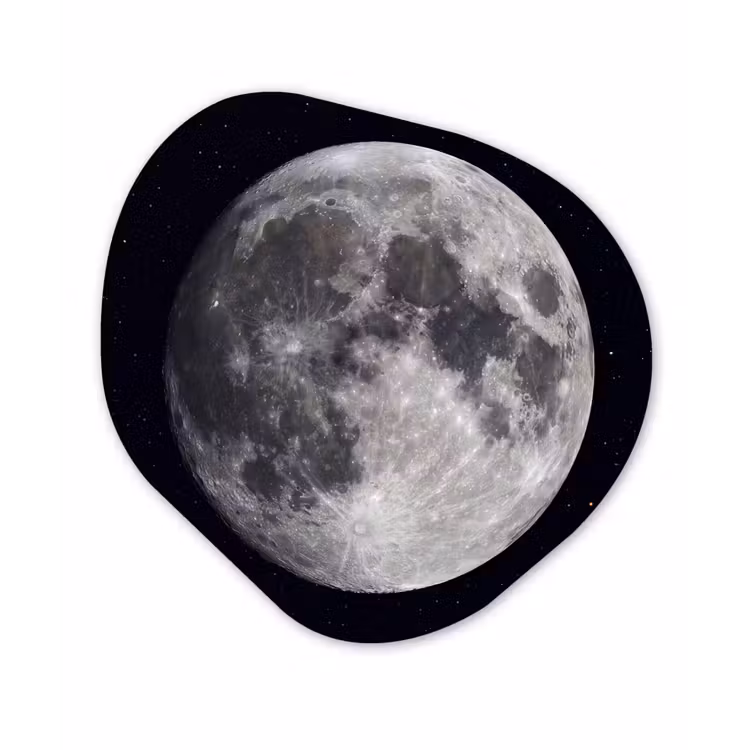 Organic painting - Aluminum -. Moon - Stars - Space - Maan - Sterren - Ruimte Wandcirkel Organisch Aluminium middel