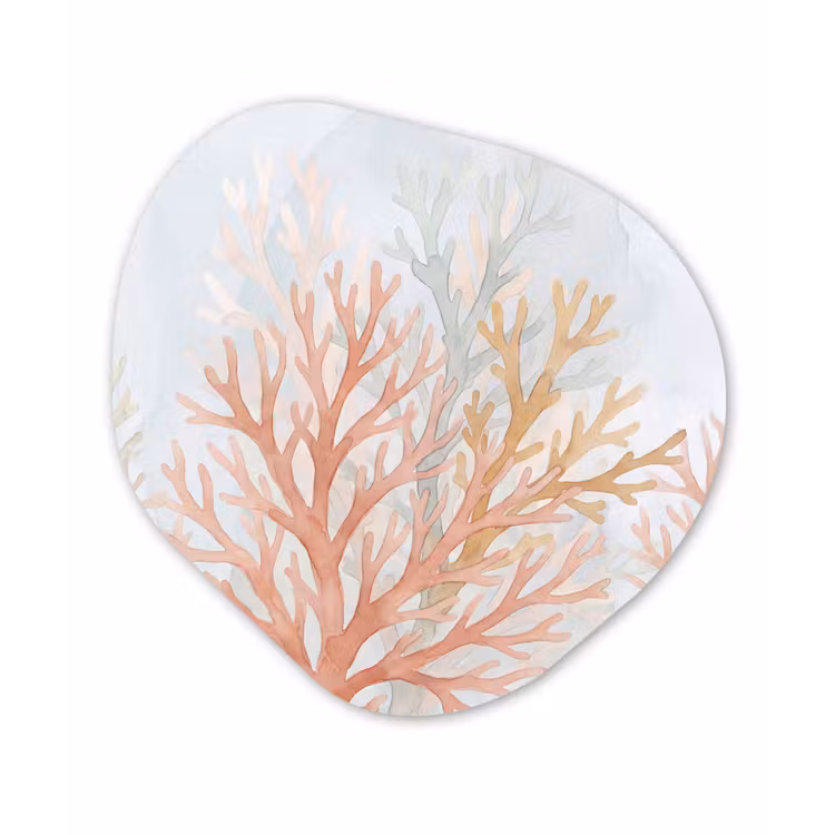 Natuur - Abstract - Aquarel - Organisch - Warm Wandcirkel Organisch Aluminium middel -3d
