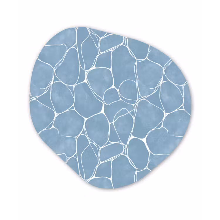 Organisch - Patroon - Blauw Wandcirkel Organisch Aluminium middel 851 -3d