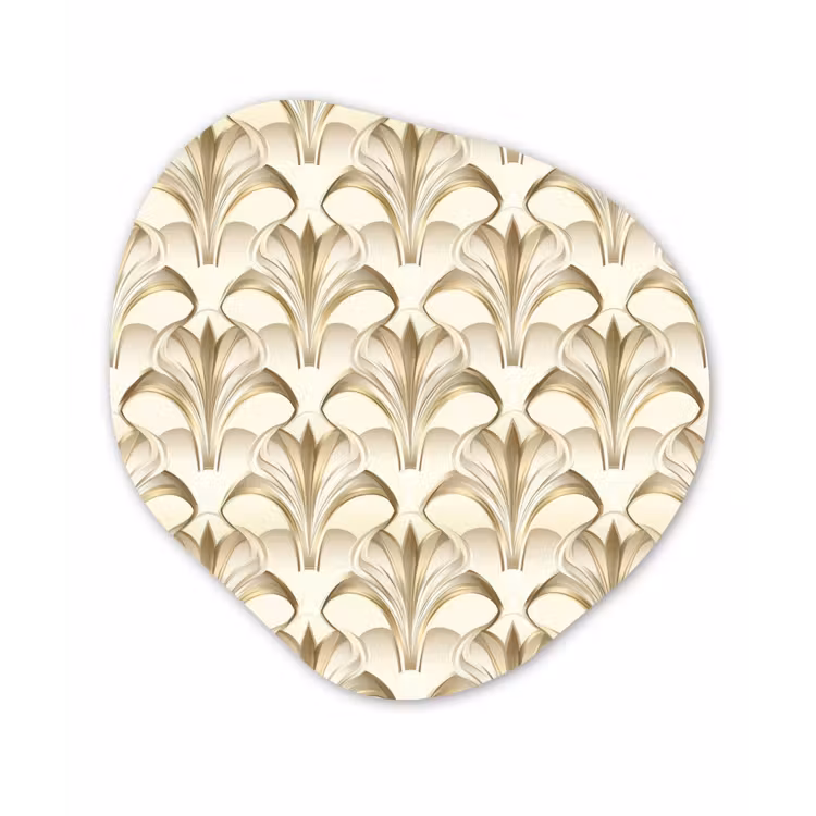 Ornament - Barok - Goud Wandcirkel Organisch Aluminium middel 851 -3d