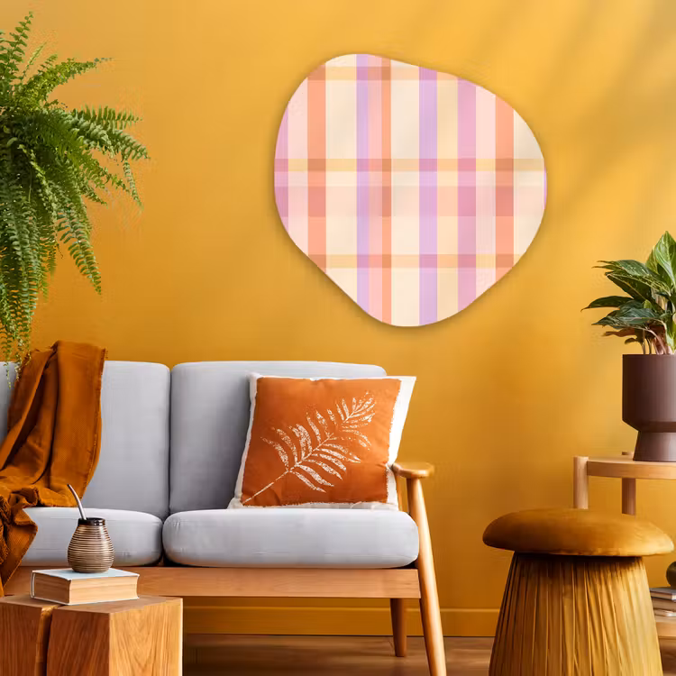 Pastel - uitpatroon - Geometrisch Wandcirkel Organisch Aluminium middel 851 -sfeer4