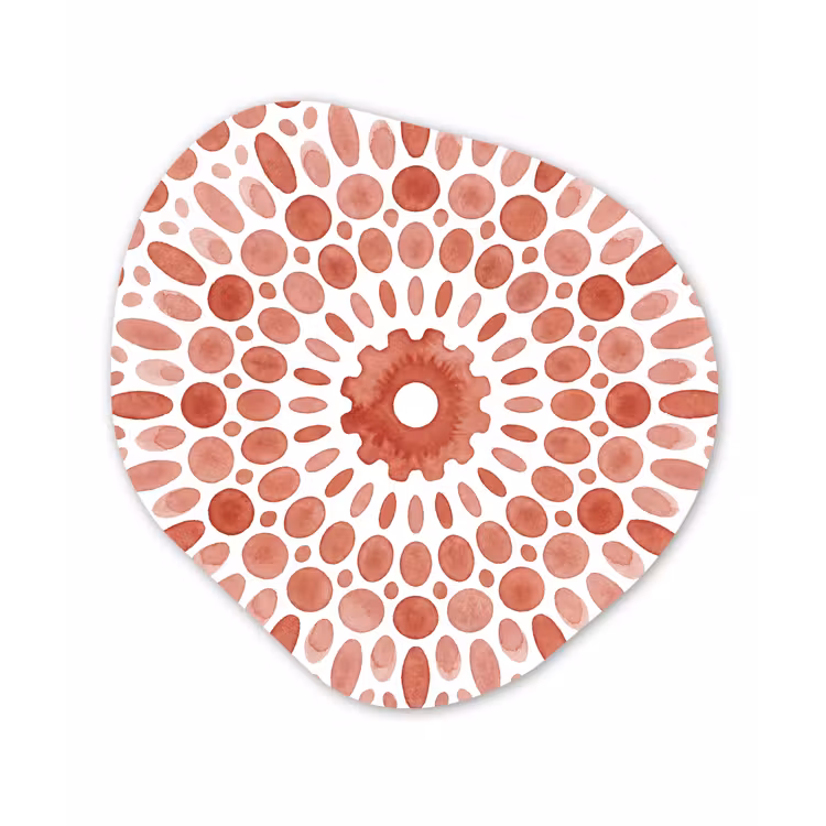 Patroon - Cirkels - Abstract - Modern - Rood Wandcirkel Organisch Aluminium middel -3d