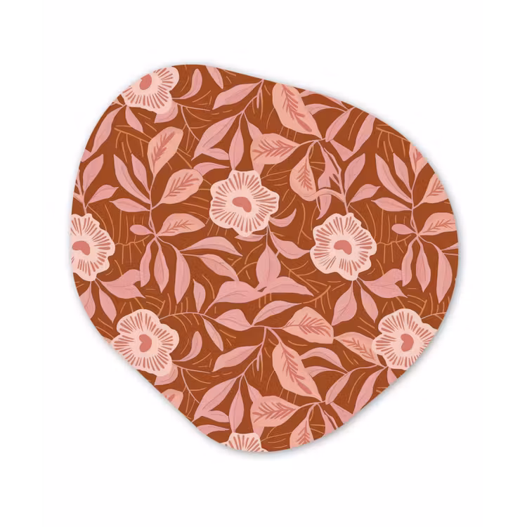 Patroon - Bladeren - Terracotta Wandcirkel Organisch Aluminium middel 851 -3d