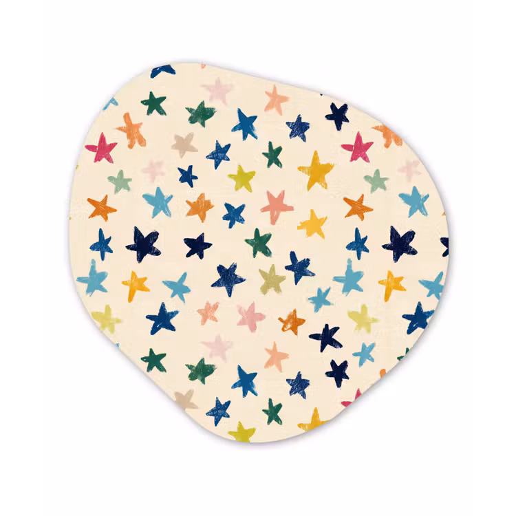 Patroon - Sterren - Kleurrijk Wandcirkel Organisch Aluminium middel 851 -3d
