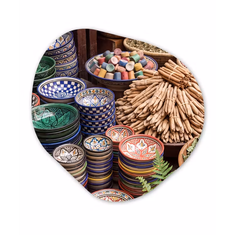 Organic painting - Aluminum -. Pottery - Oriental - Colorful - Aardewerk - Oosters - Kleurrijk Wandcirkel Organisch Aluminium middel