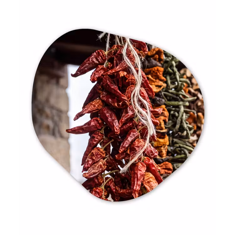 Organic painting - Aluminum -. Red Peppers - Food - Rode pepers - Eten Wandcirkel Organisch Aluminium middel