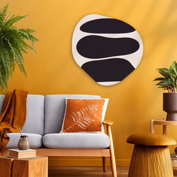 Organic painting - Aluminum -. Shapes - Organic - Black - Vormen - Organisch - Zwart Wandcirkel Organisch Aluminium middel