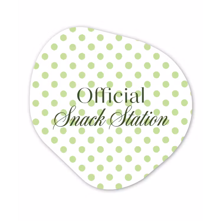 Snack Station - Groen - Stippen Wandcirkel Organisch Aluminium middel -3d