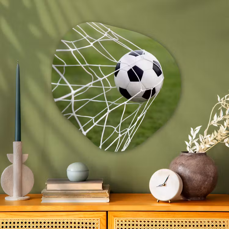 Voetbal - Goal - Net - Sport Wandcirkel Organisch Aluminium middel -sfeer2