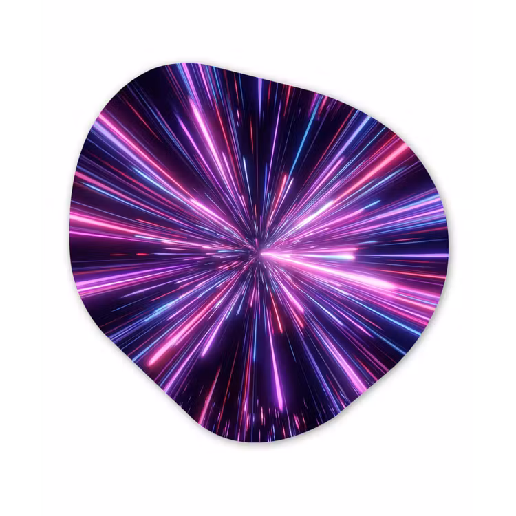 Lichtsnelheid - Ruimte - Roze - Paars Wandcirkel Organisch Aluminium middel -3d