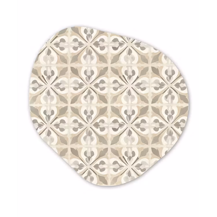 Tegel - Motief - Beige Wandcirkel Organisch Aluminium middel 851 -3d