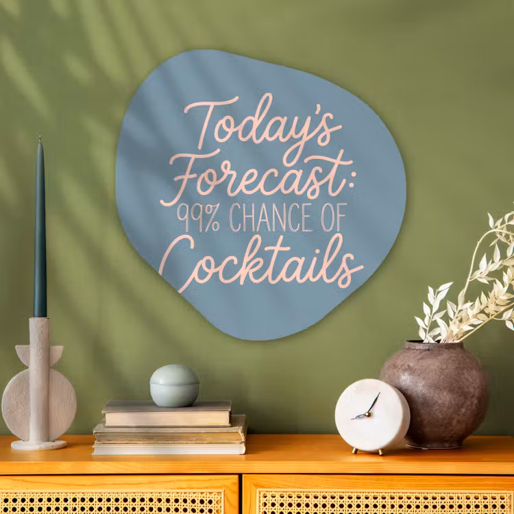 Today's Forecast - Cocktails - Blauw Wandcirkel Organisch Aluminium middel -sfeer2