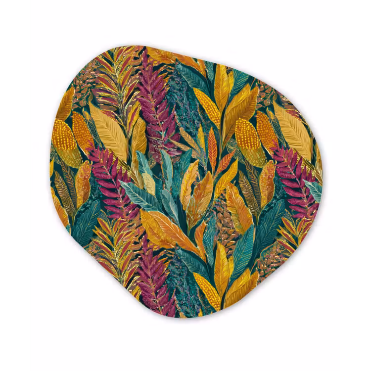Tropische - Botanisch - Patroon - Kleurrijk - Exotisch Wandcirkel Organisch Aluminium middel 851 -3d
