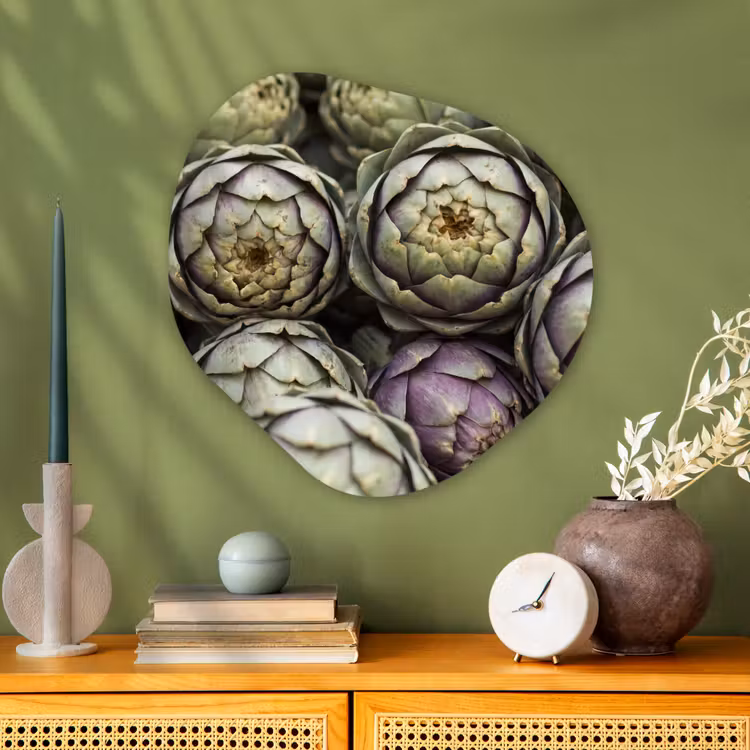 Organic painting - Aluminum -. Vegetables - Fresh - Food - Groenten - Vers - Eten Wandcirkel Organisch Aluminium middel