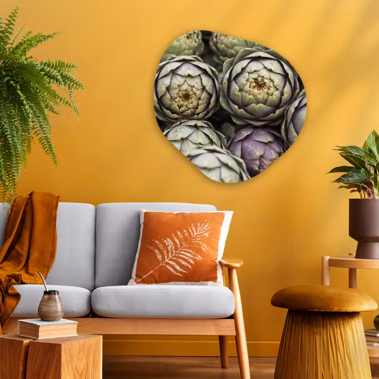 Organic painting - Aluminum -. Vegetables - Fresh - Food - Groenten - Vers - Eten Wandcirkel Organisch Aluminium middel