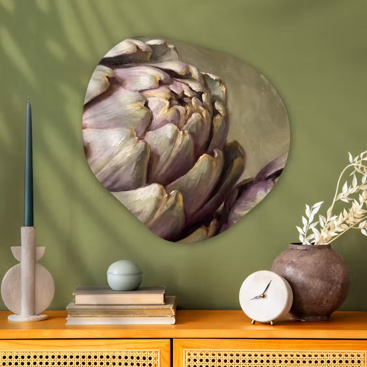 Organic painting - Aluminum -. Vegetables - Still Life - Painting - Groente - Stilleven - Schilderij Wandcirkel Organisch Aluminium middel