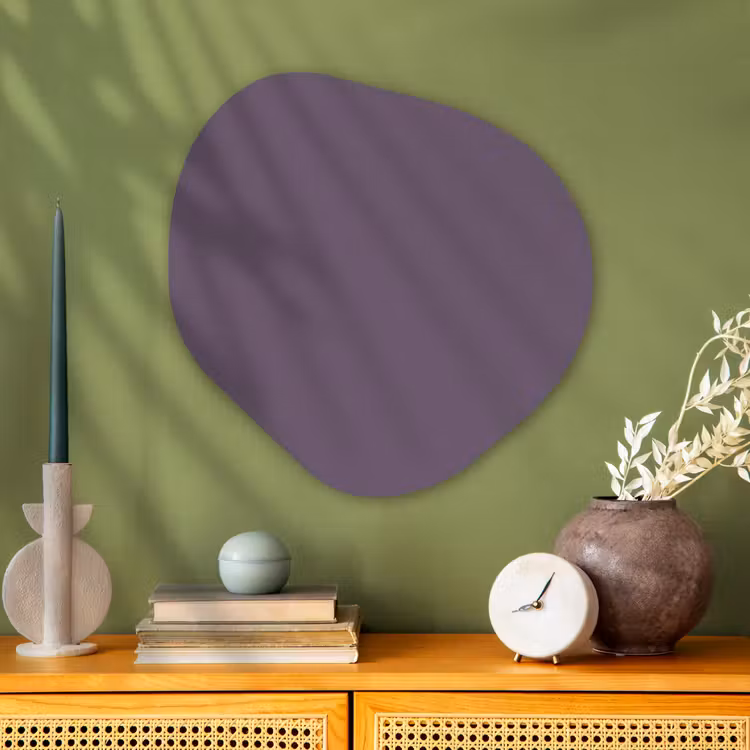 Velvet - Aubergine - Paars Wandcirkel Organisch Aluminium middel 851 -sfeer2
