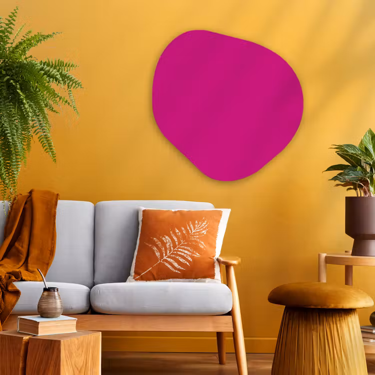 Velvet - Magenta - Roze Wandcirkel Organisch Aluminium middel 851 -sfeer4